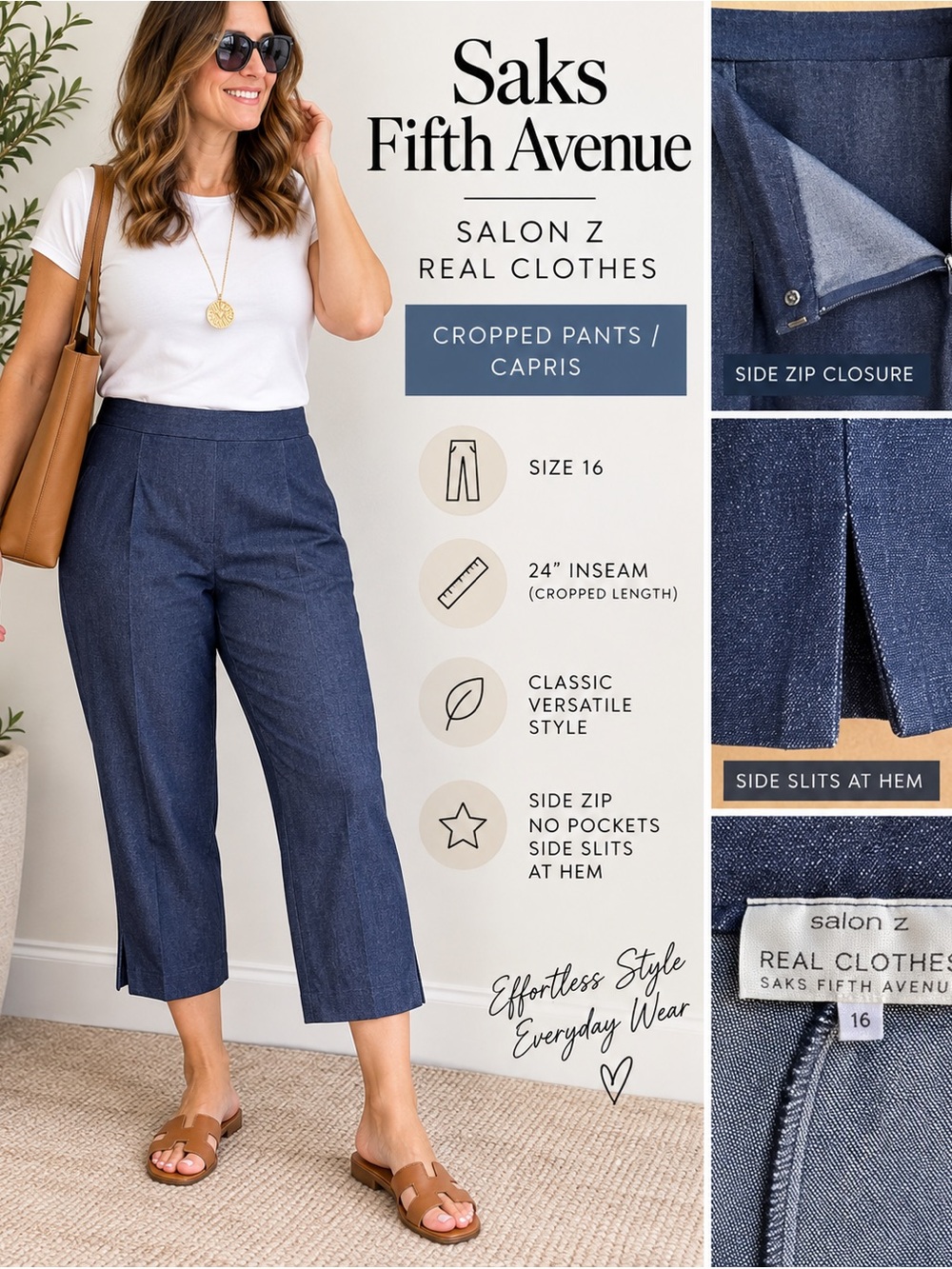 Saks Fifth Avenue Blue Jeans Cropped Pants / Capris